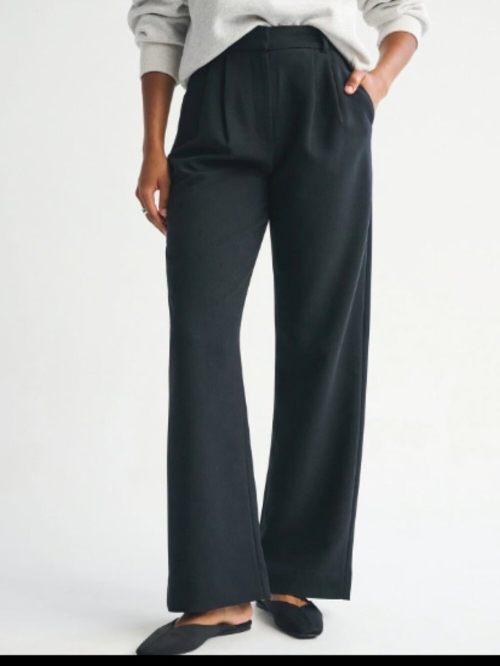ABERCROMBIE & FITCH BLACK SLOANE WIDE LEG MATERNITY TROUSER PANTS NWT 4 s/27 w - Picture 5 of 10